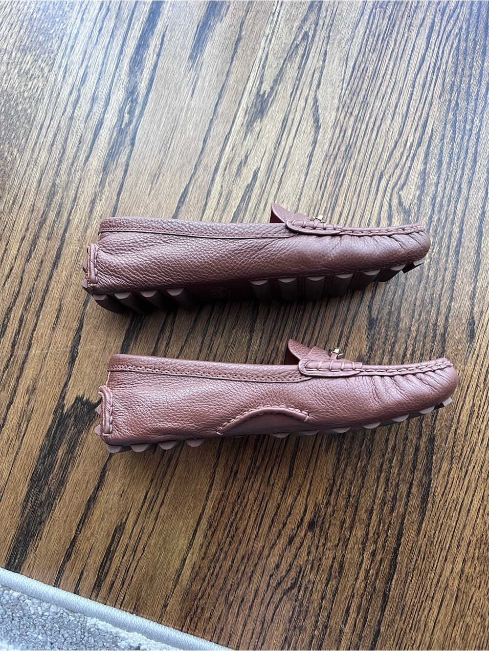 COACH Crosby Driver Brown Pebbled Leather Loafers - Picture 3 of 10